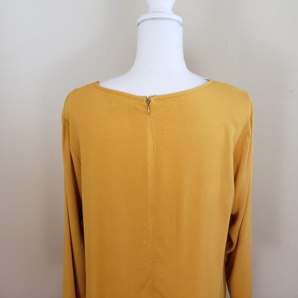 JustFab Flounce Hem Shift Dress Yellow Size XXL - Picture 8 of 11
